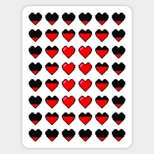 hearts 8bit Sticker